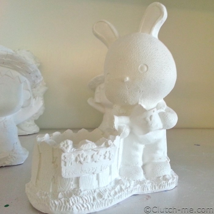 paint figurine bunny rabit water can