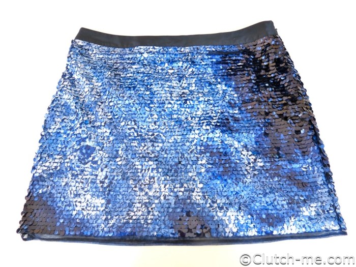 blue sequins skirt