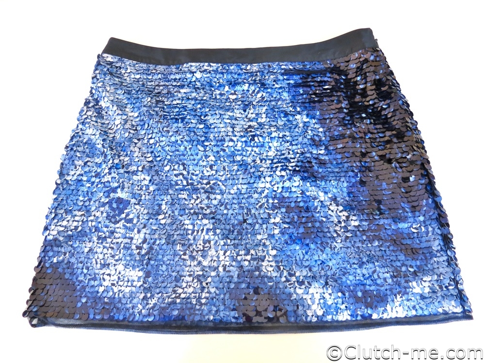 blue sequins skirt