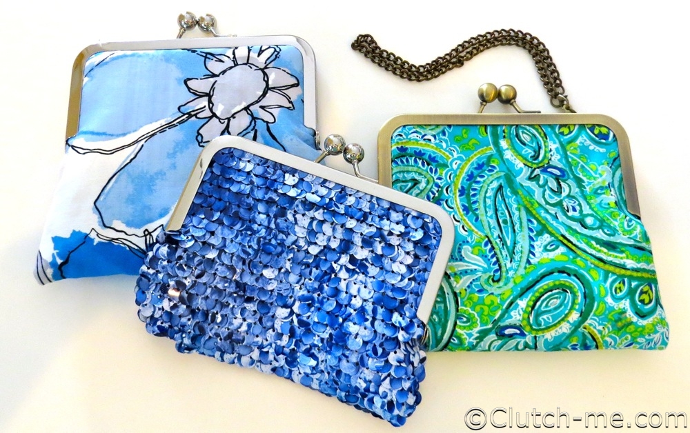 blue green floral clutches sequins